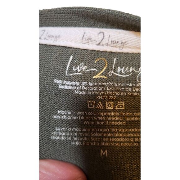 Live 2 Lounge Open Front Cardigan Sweater Green Women's M Super Soft Comfy - Picture 8 of 13